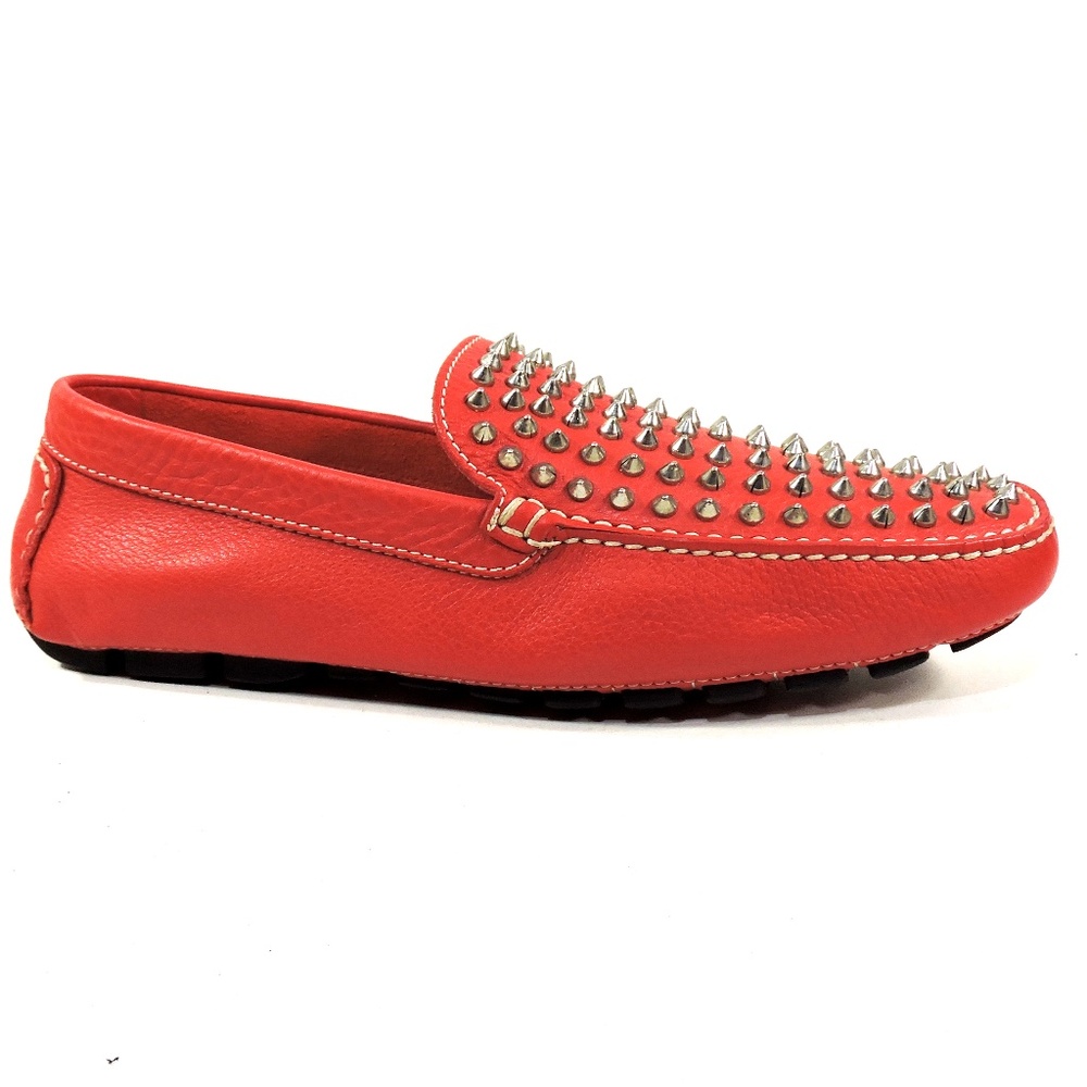 BALDININI 🇮🇹 MEN'S RED SOFT LEATHER COMFORT FASHION MOCCASINS - Picture 4 of 7